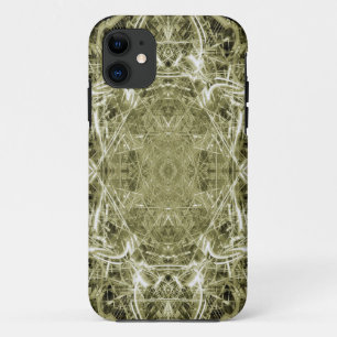 Green abstract futuristic machine iPhone 11 case