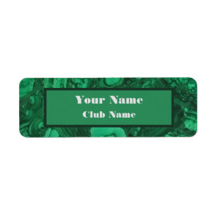 Green Abstract Gem & Mineral Club Field Gear Return Address Label