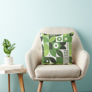 Green Abstract geometric art pattern Cushion