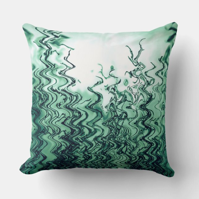 Green Abstract Grass Cushion (Front)