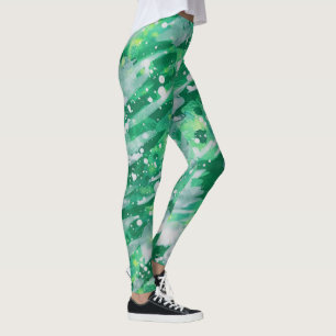 Green Abstract  Leggings