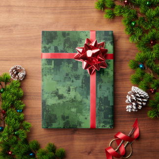 Green Abstract Paint  Wrapping Paper