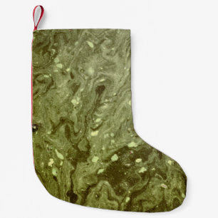 Green abstract painting small christmas stocking