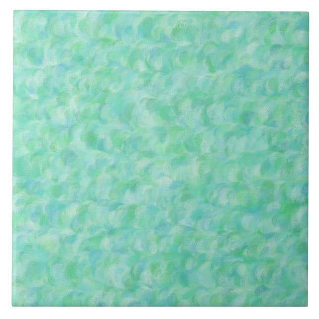 Green Abstract Pattern Ceramic Tile (Front)