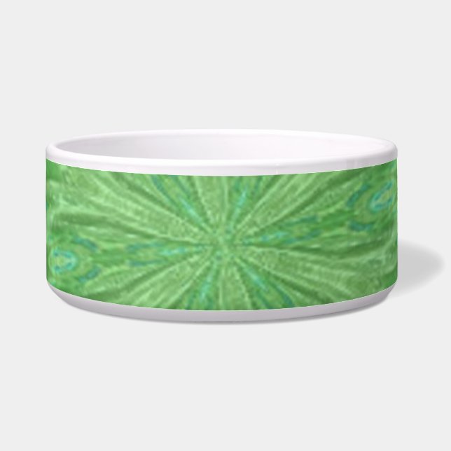 Green Abstract Pet Bowl (Front)