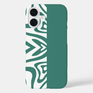 green abstract print with solid green phone case