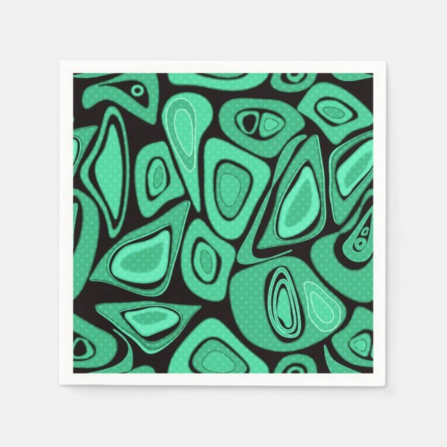 Green, abstract, retro napkin (Front)