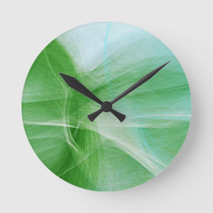 Green Abstract Round Clock