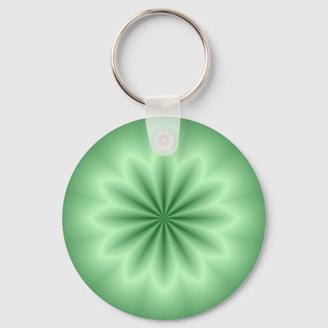 Green Abstract Star Key Ring (Front)
