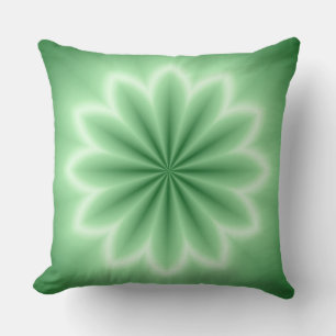 Green Abstract Star Throw Pillow