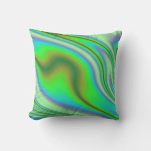 Green Abstract Swirl Cushion