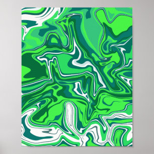 Green Abstract Swirl Design Poster