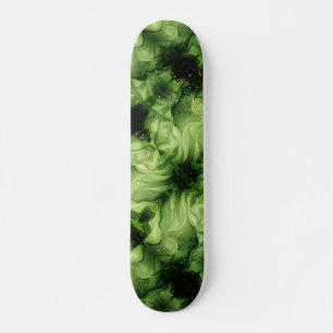 Green Abstract Swirl  Skateboard
