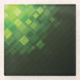 Green abstract technology design glass coaster