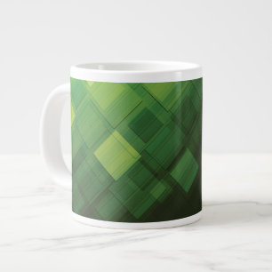 Green abstract technology design large coffee mug