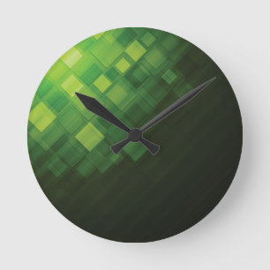 Green abstract technology design round clock