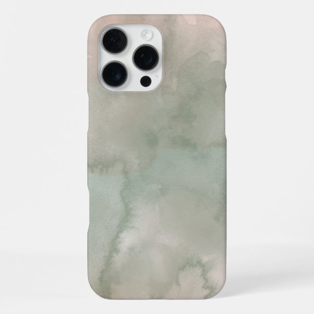 Green Abstract Watercolor Background iPhone Case (Back)