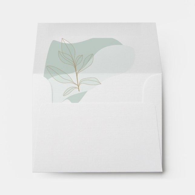 Green Abstract with Gold Leaf Envelopes (Back (Bottom))