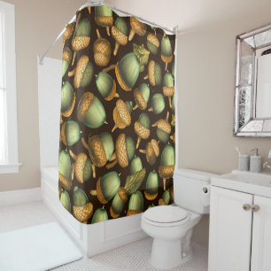 Green Acorn – Nature-Inspired Design Shower Curtain