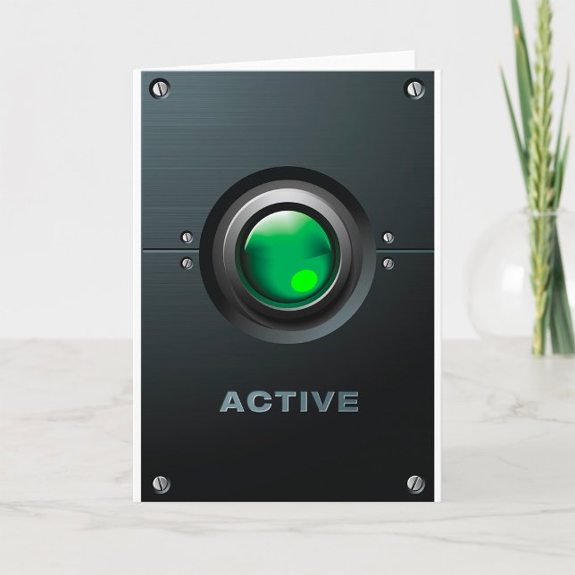 Green Active Button Greeting Cards (Creator Uploaded)