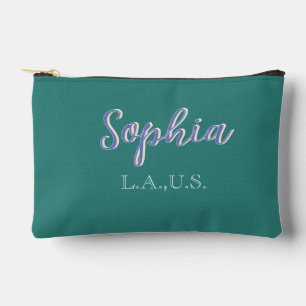 GREEN add name girl boss text PURPLE elegant Accessory Pouch