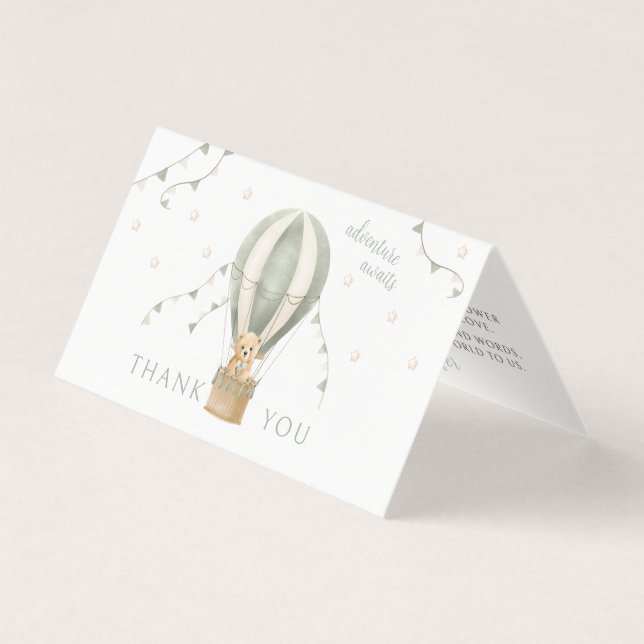 Green Adventure Baby Shower Foldable Thank You (Front)