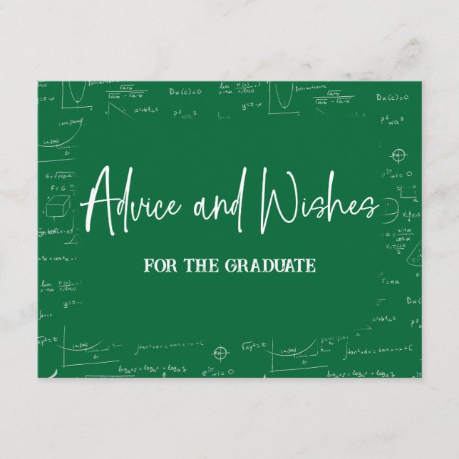 Green Advice and Wishes for the Graduate  Enclosure Card (Front)