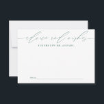 Green Advice for Newlyweds Keepsake Card<br><div class="desc">These beautifully designed cards offer a unique way for wedding guests to share their heartfelt advice and wishes with the bride and groom. Ideal for adding a personal touch to your special day, these cards ensure cherished keepsakes for the happy couple. Perfect for wedding receptions, bridal showers, and engagement parties....</div>