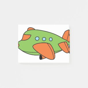 Green aeroplane post-it notes