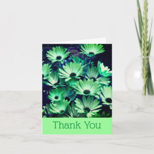 Green African Daisies Floral Thank You Card