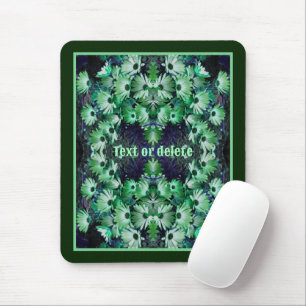 Green African Daisy Flowers Abstract Personalised Mouse Pad