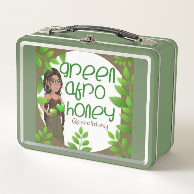 Green Afro Honey Lunch Box 1 (Front)