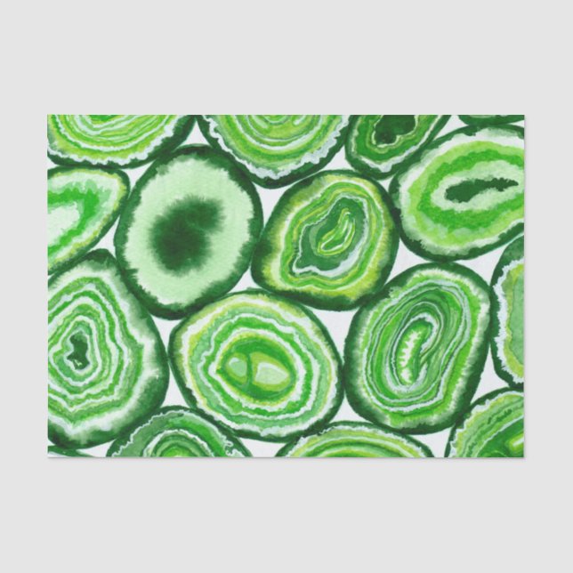 Green agate pattern tissue paper (Front)