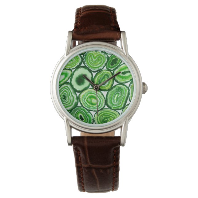 Green agate pattern watch (Front)