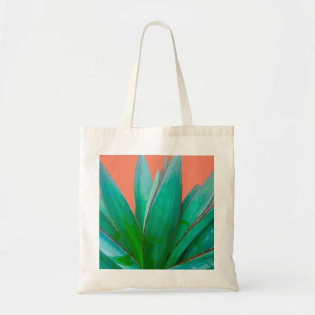 Green Agave Abstract Desert Pastel Tote Bag (Front)