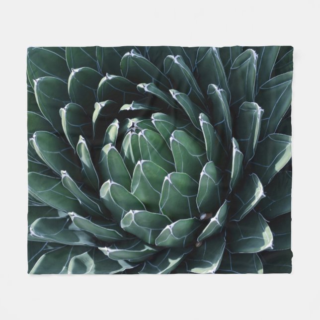 Green Agave Fleece Blanket (Front (Horizontal))
