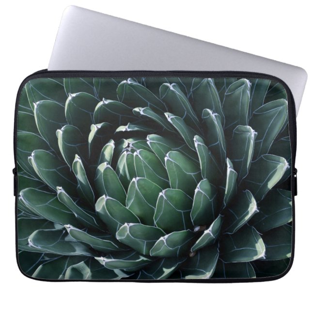 Green Agave Laptop Sleeve (Front)