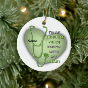 Green Air Force Nurse ornament