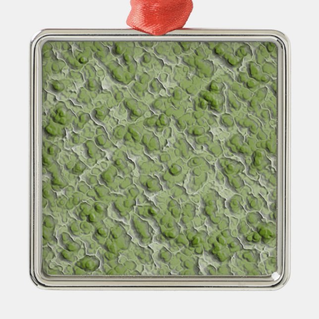 Green algae effect pattern. metal ornament (Front)
