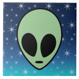 Green Alien Ceramic Tile