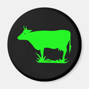 Green Alien Cow Magnet