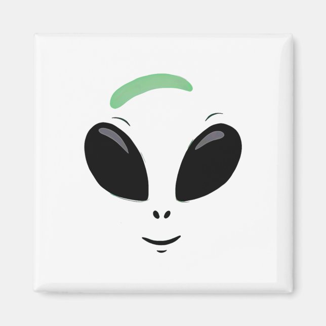 Green Alien Face Halloween Costume  Magnet (Front)