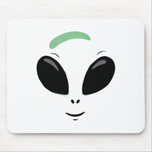Green Alien Face Halloween Costume Mouse Pad