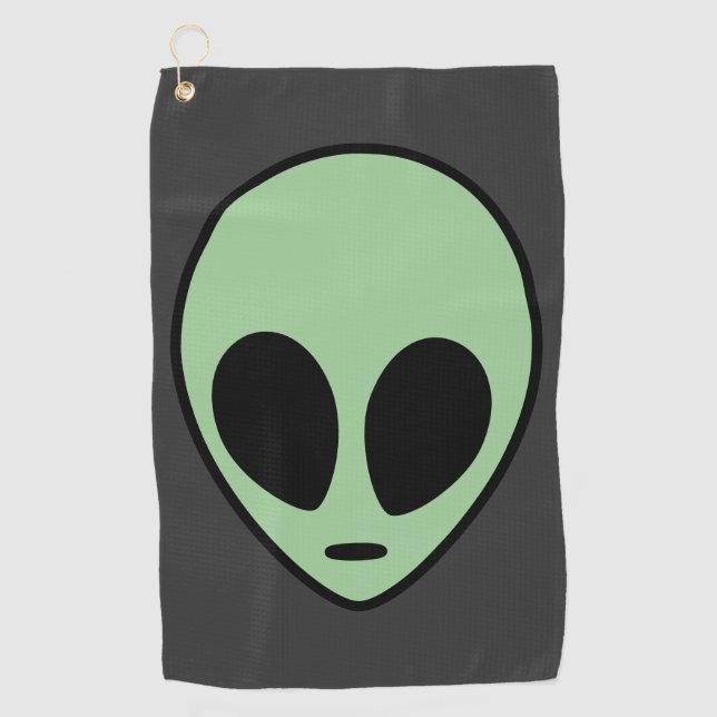 Green Alien Golf Towel (Front)