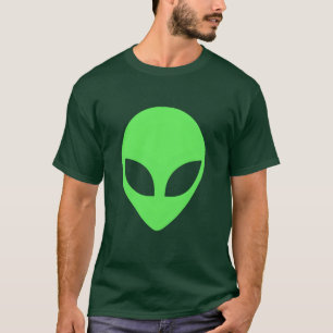 Green Alien Head Apparel 90S Style Clothing Funny  T-Shirt
