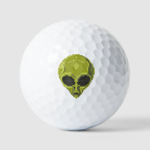 Green Alien Head Custom Golf Ball