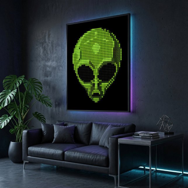 Green Alien Head Glossy Poster (Creator Uploaded)