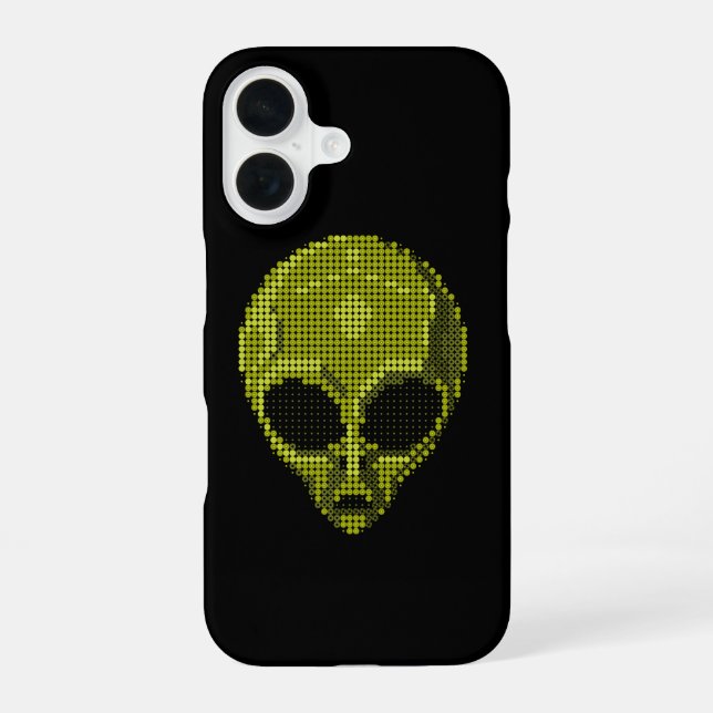 Green Alien Head  iPhone 16 Case (Back)
