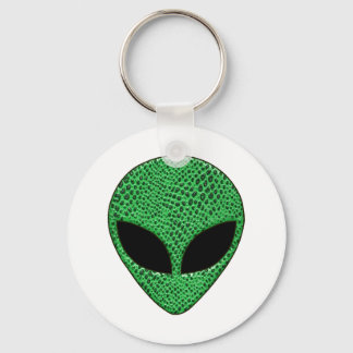 Green Alien Lizard Creature Key Ring