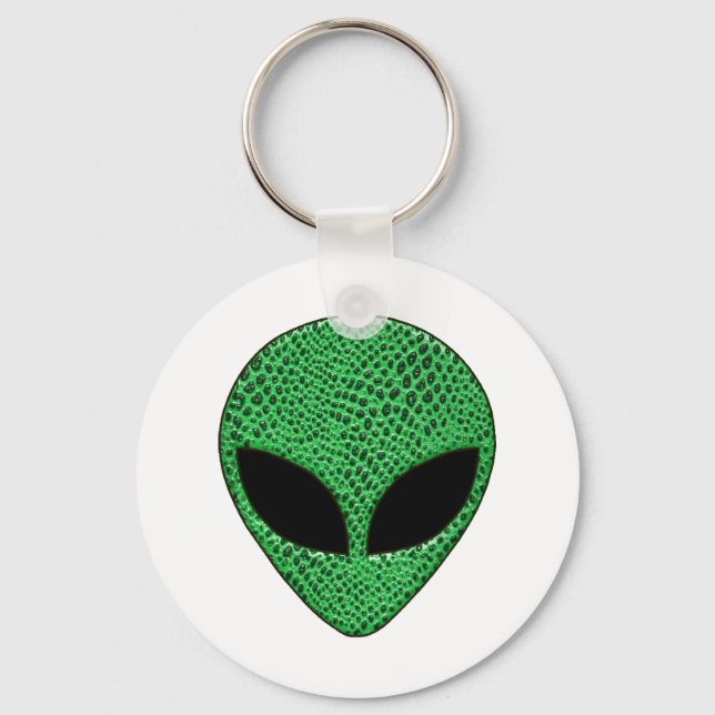 Green Alien Lizard Creature Key Ring (Front)